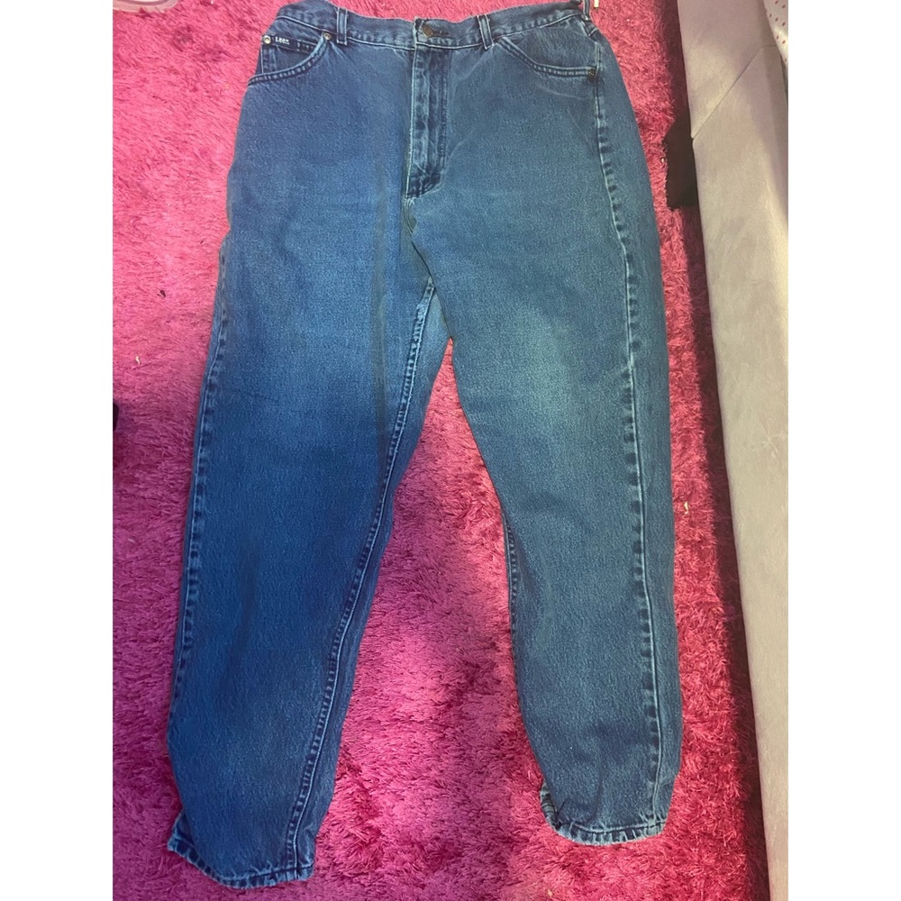 Vintage Lee High Waisted Mom Denim Jeans Plus Size 16 Made In USA